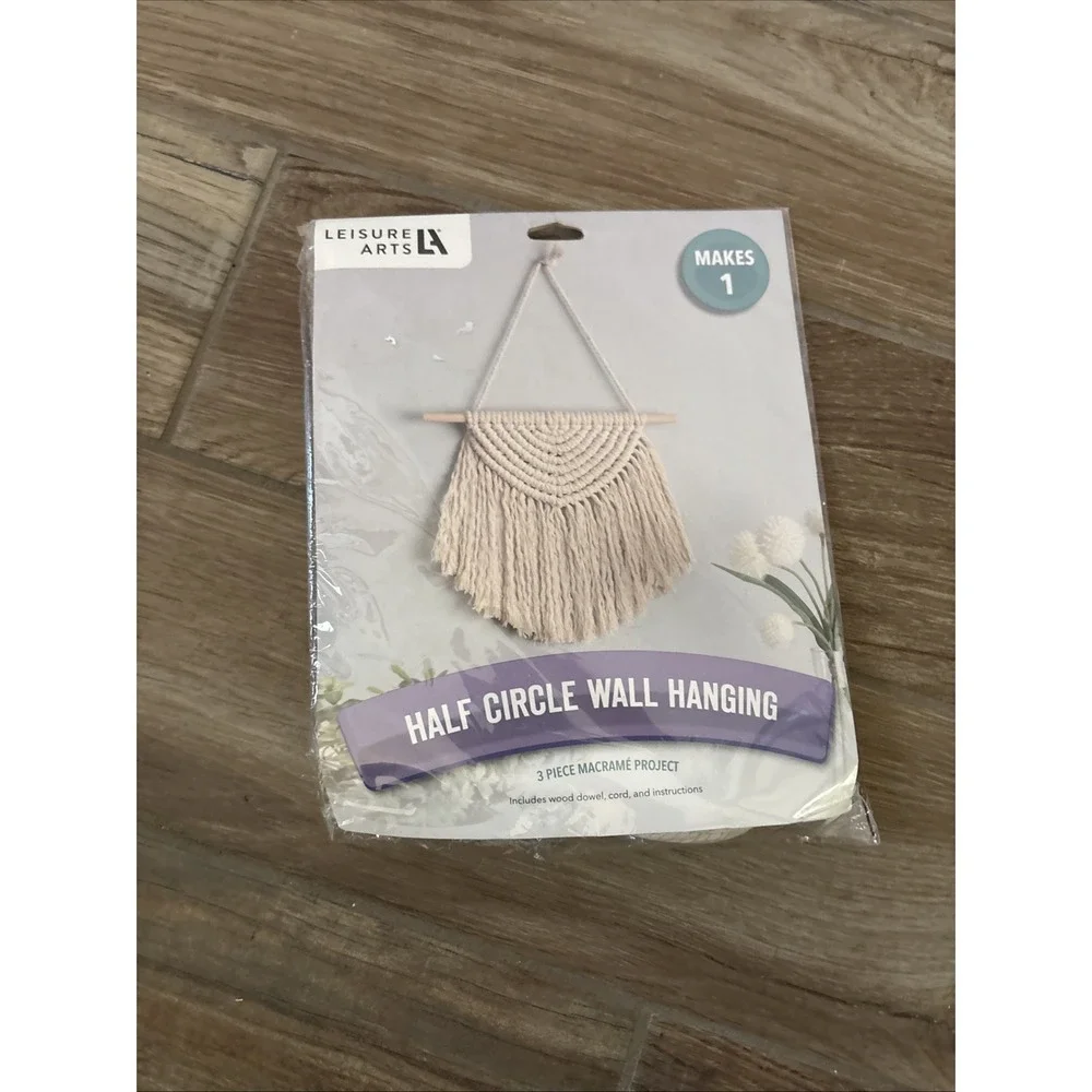 Macrame Kit Half Circle Hanging, Macrame Kits for Adults Beginners, Wall Hang...